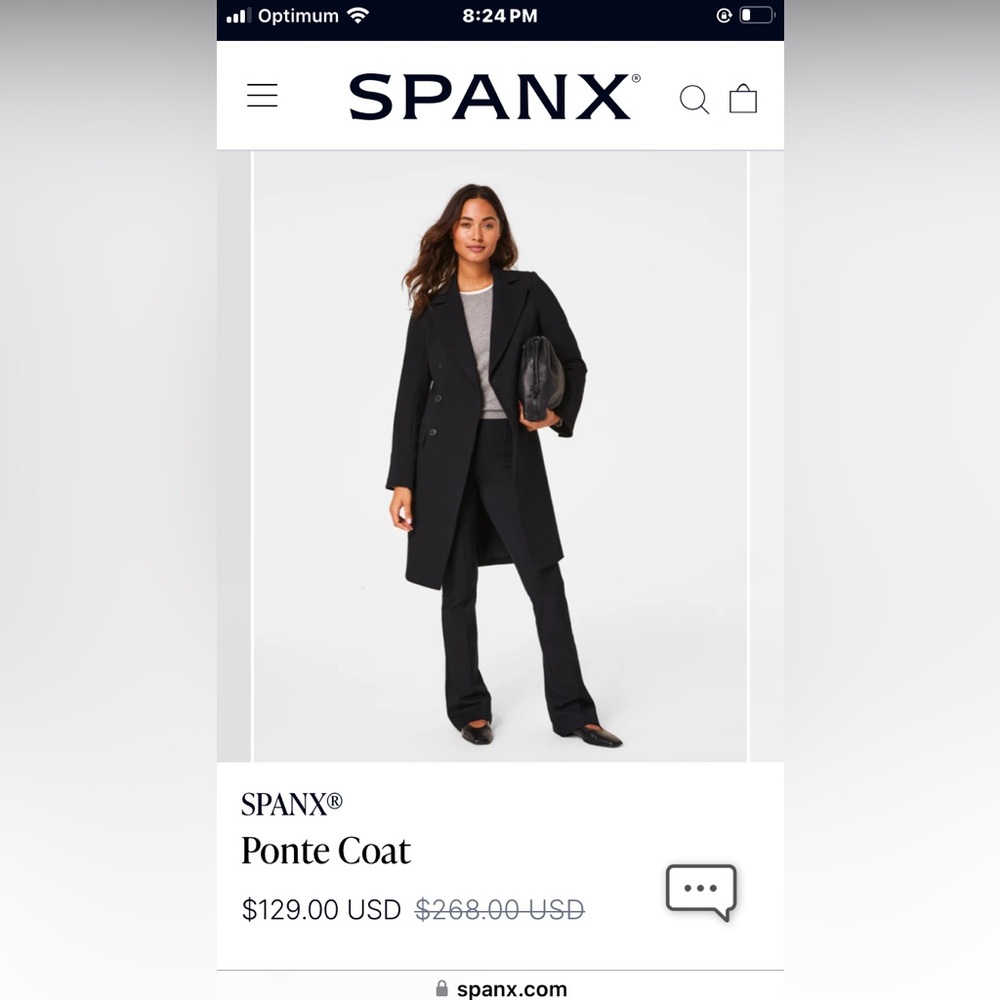 Spanx Ponte Coat, size medium